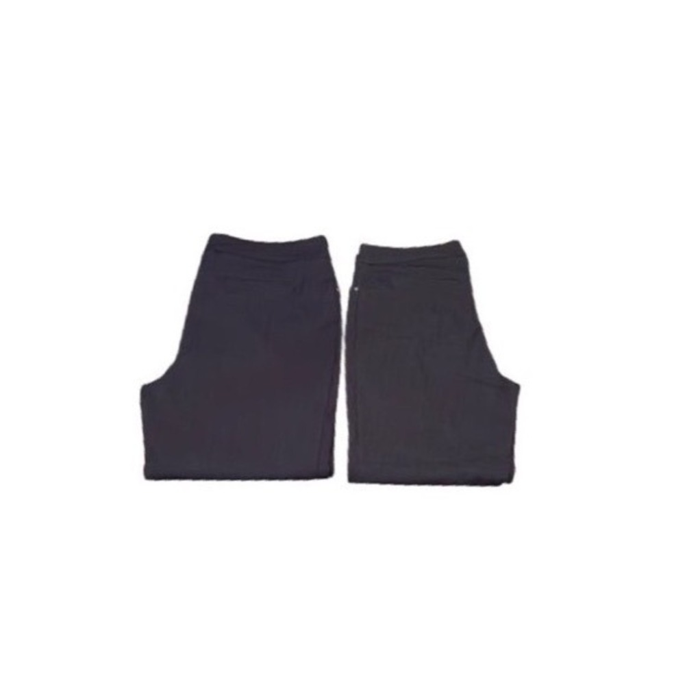 Hilary Radley Ankle Pants Set  L Black Navy Blue Straight Leg Stretchy Cropped